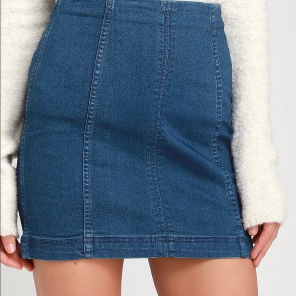 Free People Modern Femme Denim Mini Skirt - Picture 2 of 8